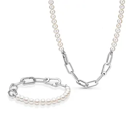 Perle Armband Silber Schmuck Halskette Perle Fit Original ME Charme für Frauen geliebt Schmuck Geschenk 240412