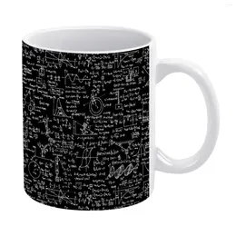 Canecas equações de física / caneca branca preta estampada personalizada xícara de chá engraçado presente de café personalizado ciência de matemática geométrica G