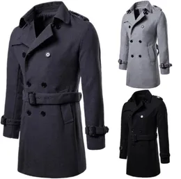 Cappotti da uomo autunno e inverno più nuovissimi da uomo di grandi dimensioni MENS Long Wooli Asia Asia S2XL Over -Coat Black Grey Colours Grey Men Trench 2215109