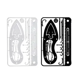 야외 EDC 스테인레스 스틸 낚시 고리 카드 휴대용 낚시 및 사냥 다기능 캠핑 생존 카드