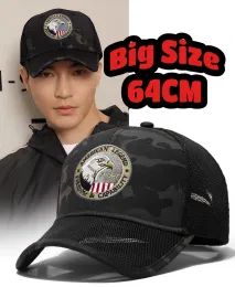 Softball New XL Big Head Man Plus Size Mesh Baseball Cap Cap Outdoors Camo Sun Hat Sport Snapback Hats Dad Trucker Caps حجم كبير 64 سم