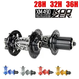 Delar KOOZER XM490 HUBS 4 Lager MTB Mountain Bike Hub Fram bakre QR eller till 28/32/36 Hål skivbromscykelnav 8 9 10 11 12 Speed