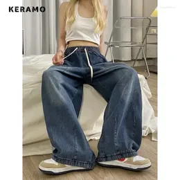 Jeans femminile harajuku vintage in stile streetwear pantaloni sciolti 2024 autunno estate y2k gamba larga gamby jeanim pantalone