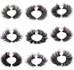 Cílios falsos coloridos 3d fofy faux mink color olho cílios de lesão de lã de lençóal lixo multicolorido para festa diária de cosplay de Natal 4153637