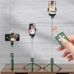 Sticks Bluetooth Wireless Selfie Stick Live Broadcast Ständer Halter Stativ falten mit Fill leichter Remote -Verschluss für Smartphones
