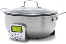 Doppelkessel Edelstahl Elite Essential Smart Electric 6QT Pfanne Pot Sear Saut Brillenbraten und Kochen von Reisgesunder Keramik nonst