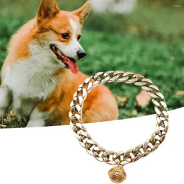 Dog Apparel Stylish Pet Necklace Jewelry Crisp Bell Fine Workmanship Golden Charm Neck Circle Decor Plastic Daily Wear