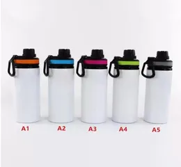 20oz sublimering av aluminium sportvattenflaska 600 ml enkelvägg aluminium dricker tumlare med lock matal utomhus camping flaskor 3403269