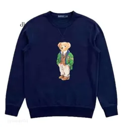 Męskie bluzy rl bluzy Nowe 23SS Polos moda marka Little Bear Cotton Tracksuits S Men Long Rleeves Waterpolo Knitted Sleeves LWXZ 52