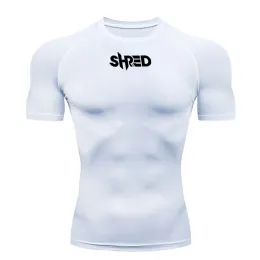 T-Shirts Sommer kurze Ärmel laufen T-Shirt Kompression Sport Shirt Herren-Schnelldrinsel Rashgarda MMA Langarmes Bodybuilding T-Shirt