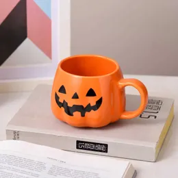 Tumblers Halloween Water Bottle Ceramic Cup Cartoon Pumpkin Grimace Fun Decorative Accessories Coffee H240425