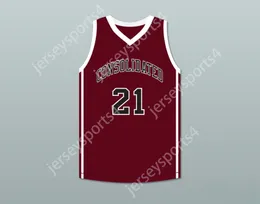 Пользовательский nay name Youth/Kids Alex Caruso 21 AM Consolidated High School Tigers Maroon Basketball Jerse