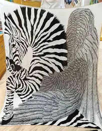 Zebra Pegasus Klasa biegunowa wszechstronna czarna biała 130 jedwabna wełna obfita jesień i zimowy szal szalik Kobieta 2725114
