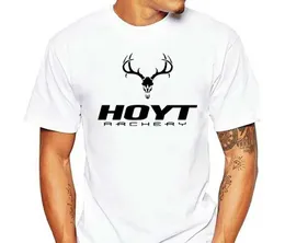 남자 티셔츠 New Hoyt Archery Mens 티셔츠 흑백 C 유머 티 남성 브랜드 Teeshirt 남자 여름 T 셔츠 T240425