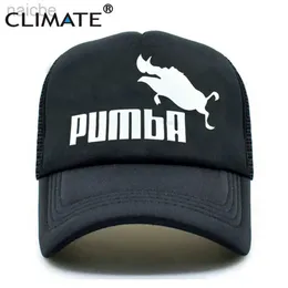 Kaps hattar klimat roligt pumba trucker cap hakuna matata hatt män baseball kepsar cool sommar mesh trucker cap hatt för vuxen barn d240425