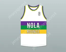 Custom Nome Nome Nome Mens Youth/Kids Hot Boy Ronald 6 Nola Bounce White Basketball Jersey Top Top S-6xl S-6XL