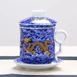 Canecas China Dragon Tea Cup de xícaras de cerâmica e com filtro de bebidas chinesas do escritório em casa