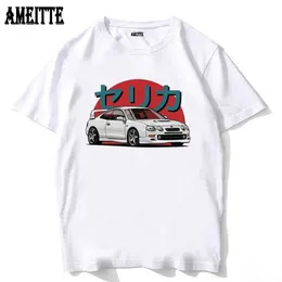 T-shirt maschile Nuovi uomini estivi a manica corta Celica gt-four Design rosso Design classico T-shirt Auto Sport Loves Boy Casual Tops Man White Tees T240425