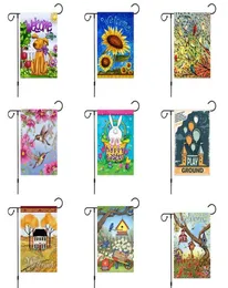 Bandiera da giardino animale Easter Rabbit Egg Stampa doppiamente banner fai da te Flags decorazioni da giardino 4732 cm YHM5287638636