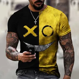 Camisetas masculinas Padrão xoxo 3D T-shirt impresso Moda Moda Mens Casual Casual Casual Camiseta O Grande de Gifra