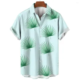 남성용 캐주얼 셔츠 respzed 여름 줄무늬 셔츠 두피 식물 프린트 패션 해변 리조트 도시 짧은 슬리브 Y 하와이안