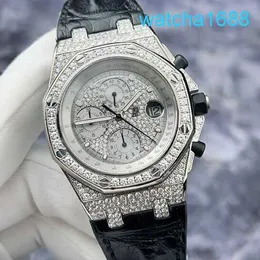 AP Movement Wrist Watch Royal Oak Offshore Series 26067BC Original Diamond Full Sky Star 18K Platinum Mens Watch 42mm