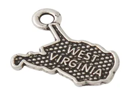 Cały modny stop US West Virginia Map Charms American State DIY Charms 1618 mm AAC0275129596