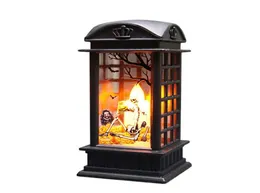 Halloween Night Light Pumpkin Lanterna Retro requintada Skull Safe Skull Led Party Decoration Candle Lamp para Partido de Halloween S8786941