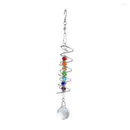 Dekorativa figurer Faux hängande dekoration Chakra Stone Rainbow Prism Suncatcher inomhus utomhus med helande spiral svansstirande