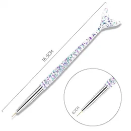 2024 3pcs Head Crystal Handle Drawing Brush Liner Brush Painting Pen Gel Polish Crystal Nail Art Manicure Toolsfor Liner Brush Manicure Tools