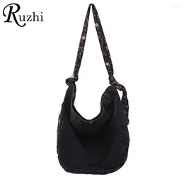 Bag Broken Flower Strap Jean Casual Handbags For Women Girl Designer Denim Tote Simple Shoulder Bags Portable Crossbody