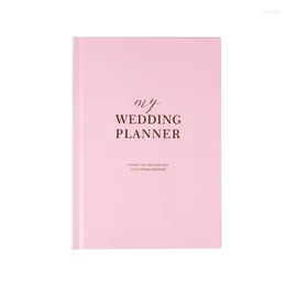 Libro di pianificazione del matrimonio A5 Versione inglese Full Schedule Record Hard Shell Coil Diary Witness Notebook Commemorativo