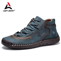 Sapatos de couro casual de couro feitos à mão Inverno com mocassins de pêlo confortável Mocassins 240410