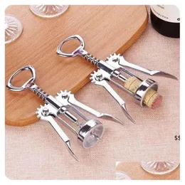 Bottle Openers Stainless Opener Wine Steel Metal Strong Pressure Wing Corkscrew Grape Kitchen Dining Bar by Sea Rrb16220 Drop Delive Dhmid