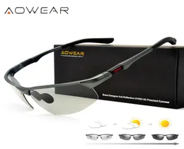 AOWEAR POCHROMIC SUNGLASSES MEN偏光カメレオンメガネ男性交換サングラスHDデイナイトビジョン運転アイウェア7519921