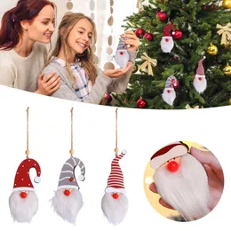 Dekoracje świąteczne drewniany wisiorek bez twarzy gnome na świąteczne drzewo wiszące ozdoby do domu navidad prezent 2024 l5
