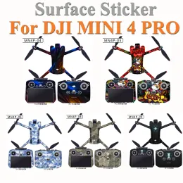 Acessórios Adesivo de PVC para DJI mini 4 Pro Drone Protective Film Provérbia Decalques Remotos de Superfície de Cobertão para DJI RC 2/RC N2 Acessório