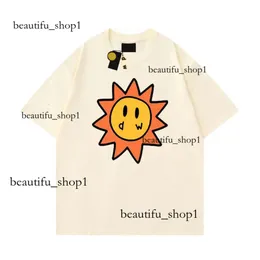 Erkekler Tasarımcı Tişört Smiley Güneş Oyun Kartları Tshirt Yaz Trend Kollu Gömlek Top High Street Drawdrew 663