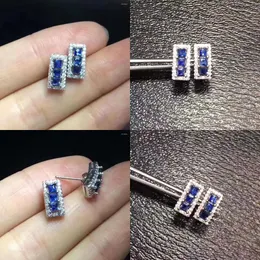 Stud Earrings Sapphire Earring For Men Or Women Natural Real Sterling Sier 2.5Mm 6Pcs Gemstone Original Quality