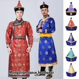 Scen Wear Mongolian Dance Hats Men Women Festival Stage Performance Cap Mongoliet Traditionellt huvudbonader D240425