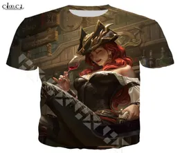 2020 패션 게임 리그 오브 레전드 T 셔츠 남성 여성 3D 프린트 페이퍼 크래프트 ANIVIA MISS FORTUNE SHORT SLEEW CASUAL STREETWEAR TOPS3800046