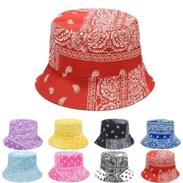 Breite Krempe Hüte Eimerhüte Frauen Paisley gedruckte Eimer Hüte doppelseitig Bandana Panama CS Men Outdoor Sport Sonnenschutz Fischerfischer Hut Bob J240425