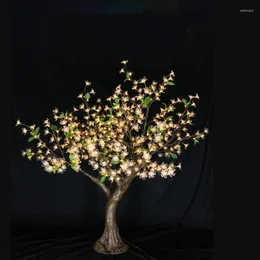 Decorative Flowers Remote Controlled Led Flashing Cherry Blossom Tree Outdoor Chrismas Lamp Waterproof Garden Landscape Decoration