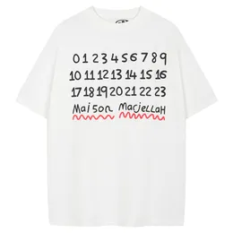24SS Paris Graffiti رقم رسالة طباعة مصممة كبيرة الحجم T Shirt Summer Summer Dasual Fashion Skateboard Men Women Tshirt 0425