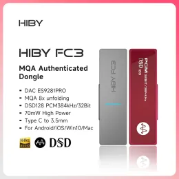 Konwerter Hiby FC3 Przenośny MQA 8X Dongle Typ C USB DAC Audio Dekoder Wzmacniacz słuchawkowy DSD128 3,5 JACK DLA ANDROID IOS MAC WIN10