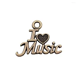 Charms 20pcs/lot I Love Music Plaque For Jewelry Making Accesories