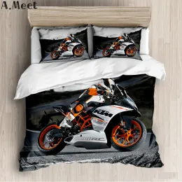 Set di biancheria da letto motociclistico set di motociclisti coperchio del piumone letto set senza letto housse couette letteraie copripiumone con motocykl single king