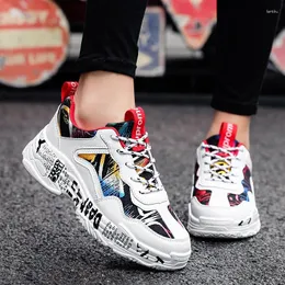 Fitness Shoes Spring 2024 Small White Men's Trend En Bujia Graffiti Board Couple Mix And Match Men