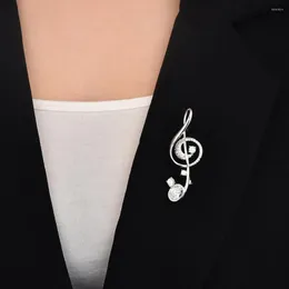 Broscher enkel kristall musikalisk anmärkning för kvinnor lyxmusik symbol brosch stift mode smycken tillbehör musiker lapel stift