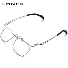 Frame Fonex 180° Flip Titanium Glasses Frame Men 2022 New Square Prescription Eyeglasses Full Optical Frames Korean Eyewear F8043